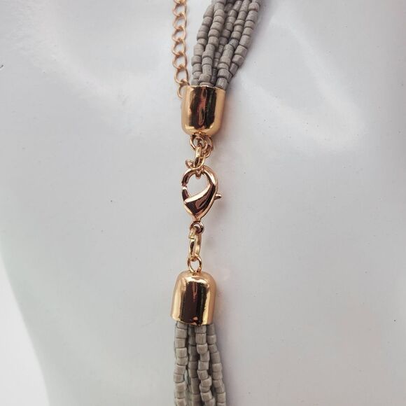 Ombre seed beaded‎ waterfall necklace N0511 - Picture 3 of 4